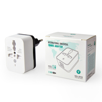 Adaptateur de voyage multiprise électrique CEE 7/16 européen avec 2 ports USB (DC 5V 1A) 10A 2 prises non-terré