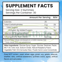 Supplément d'extrait d'Ashwagandha Vitamine D végétalienne Ashwagandha Gummies pour hommes Ashwagandha Gummies