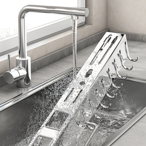 Çok fonksiyonlu mutfak eşyası tutucu paslanmaz çelik bıçak bloğu tutucu duvara monte kaşık ve bıçak tutucu - Product Image 5