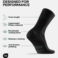 Chaussettes de vélo d'équipage à séchage rapide antibactériennes respirantes Chaussettes de cyclisme pour hommes