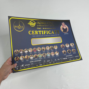 Certificado de Evento con Grabado <span class=keywords><strong>en</strong></span> Relieve de Lámina Dorada de Lujo - Certificados de Completación de Eventos <span class=keywords><strong>en</strong></span> Vivo Impresos Personalizados - Product Image 1