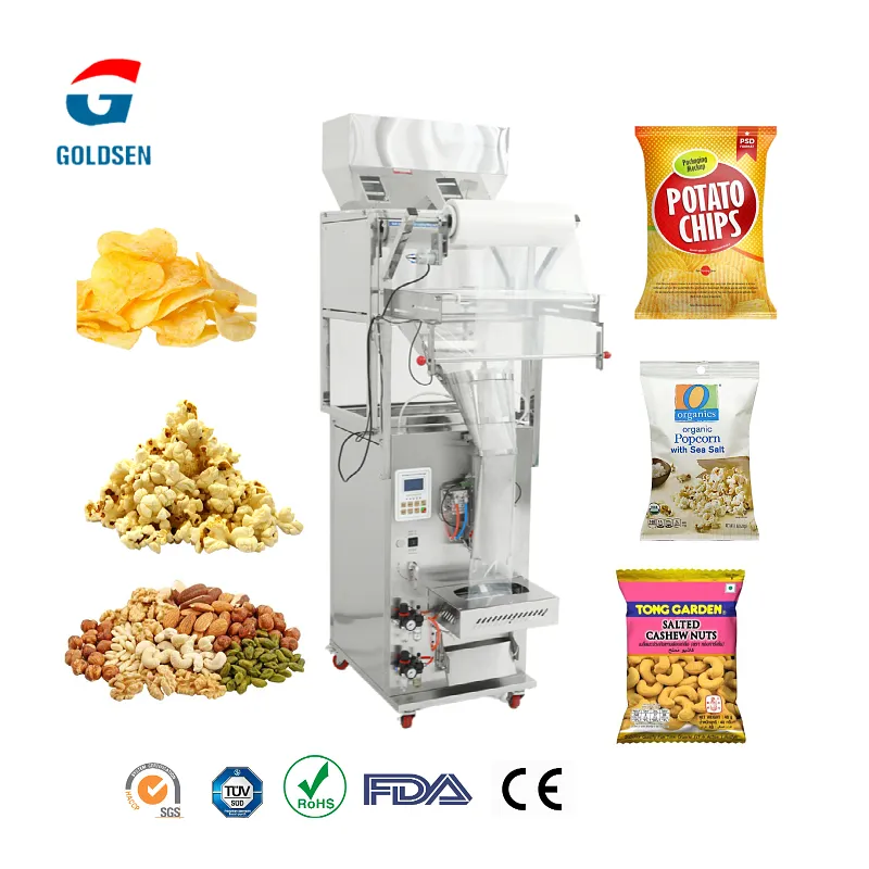 Dikey otomatik aperatif patlamış mısır muz patates cipsi azot kızarma ile paketleme makinesi muz çip paketleme makinesi