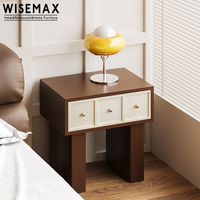 WISEMAX FURNITURE Meuble de maison minimaliste Table de chevet rectangulaire en bois pour chambre à coucher Petite taille Table de nuit avec 1 tiroir