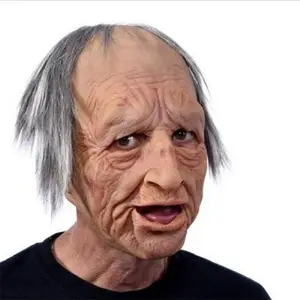 New hot old man Mask Halloween reality Human wrinkle face with novelty full head latex horror masks