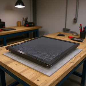 Table de travail de bureau pour machine de découpe laser, plateau alvéolé 19.68x19.68x0.87, bord lisse, dissipation rapide de la chaleur - Product Image 2