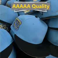 Gorra Ajustada de 6 Paneles de Calidad 5A con Logotipo Bordado Personalizado, Visera Plana, Estilo Béisbol, Gorra Deportiva, Gorra Snapback de Moda para Equipos de Béisbol