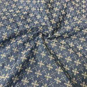 ZSY 최신 블루 섬유 새로운 자수 의류 및 신발 가방 대 한 수 놓은 면 데님 직물 - Product Image 3