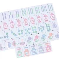 Jeu de Mahjong Américain Pliable de Luxe Moderne Bicolore Blanc et Rose avec Tuiles en Acrylique à Motif Floral Pastel en Relief 3D