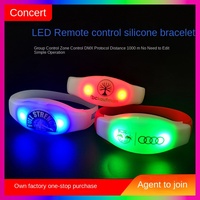 Bracelet lumineux télécommandé DMX à commande vocale 433 MHz 2,4 GHz à changement de couleur pour festivals de musique et concerts – Support cool