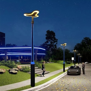 Lumière extérieure en aluminium noir LED pour paysage de jardin IP65 étanche capteur de lumière solaire/AC pour cour et rue - Product Image 5