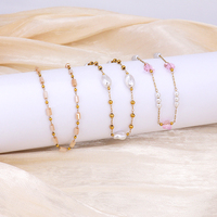 Mode En Acier Inoxydable Plaqué Or Femmes Bijoux Collier En Gros 18k Allergie Imitation Bijoux Perle Colliers