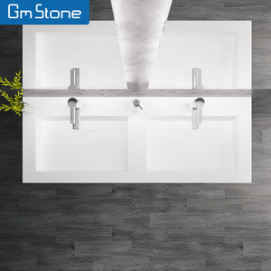 Luxurynwhitegn thiết bị vệ sinh đồ nội thất phòng tắm rửa đôi lưu vực chậu rửa GM chậu rửa mới hiện đại Thiết kế đồ họa tùy chỉnh 1 mảnh - Product Image 4