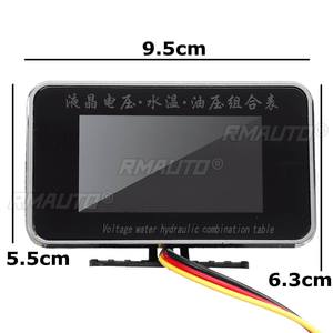 Jauge numérique LCD 3 en 1 / 4 en 1 pour voiture, voltmètre, pression d'huile, température de l'eau, capteur de pression d'huile 1/8 NPT 12-24V - Product Image 4