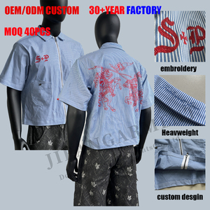 Tùy Chỉnh Đồ Họa In Quá Khổ Polo T-Shirt Thiết Kế T Áo Sơ Mi Nhà Sản Xuất Nút up Boxy Sọc Polo T-Shirts Cho Nam Giới - Product Image 4