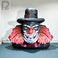 Cabeza de Calavera Inflable Grande con Cuernos Grandes, Decoración para Fiesta de Halloween, Calavera Inflable Aterradora para Decoración de Escenarios, Patios y Eventos