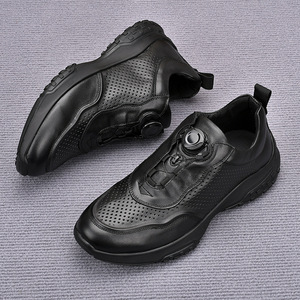 Chaussures de sport pour hommes en cuir véritable, bout rond, respirantes, semelle intermédiaire en EVA, semelle extérieure en caoutchouc, chaussures décontractées d'été pour la marche - Product Image 2
