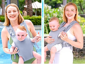 Portabebés ligero de malla, tipo bandolera, para natación, transpirable e impermeable, con asiento de cintura para niños - Product Image 2