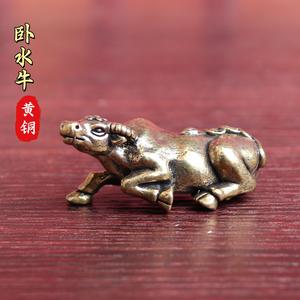 批发黄铜铜水牛复古实心家居装饰餐桌茶宠物工艺品摆件金属工艺品 - Product Image 5