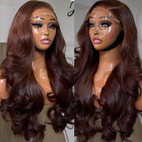 Perruques Lace Front Body Wave en Cheveux Humains Vietnamiens Bruts Personnalisées, HD Transparentes, Sans Colle, Mèches 99J, Vente en Gros
