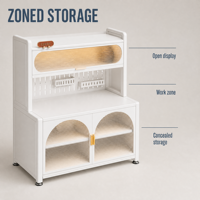 Armoire de rangement moderne en acier pour vaisselle avec portes et étagères réglables pour salle à manger et buffet de cuisine