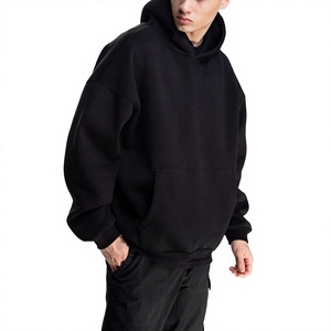 Vente en gros Taux Style Blanc Poids lourd Regular Fit Garder au chaud French Terry Solid Black 100% Cotton High Quality Men's Sweater - Product Image 2