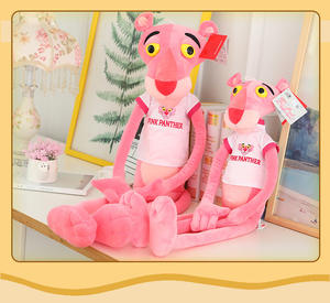 Lindo <span class=keywords><strong>Peluche</strong></span> de <span class=keywords><strong>Pantera</strong></span> <span class=keywords><strong>Rosa</strong></span>, Muñeco de <span class=keywords><strong>Peluche</strong></span> de Animal Travieso, Compañero Reconfortante para Niños - Product Image 2