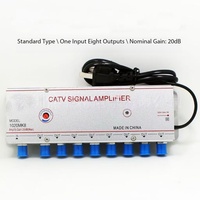 Amplificador de Señal CATV 1020MK4, 1 Entrada 8 Salidas, 20dB, Amplificador de Señal de TV para TV por Cable Digital