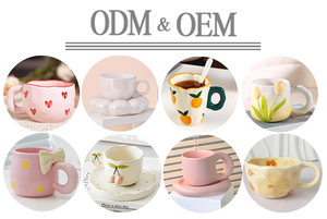 Bán số lượng lớn thời trang mới dễ thương gốm mũm mĩm cốc cà phê biểu tượng tùy chỉnh chất lượng cao cốc cà phê chiếc đĩa gốm đặt cho món quà - Product Image 5