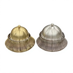 Metal Food Warmer Set of Two handmade Designer Casserole Gold And Silver Finished Luxury Metal Hotpot - Product Image 1