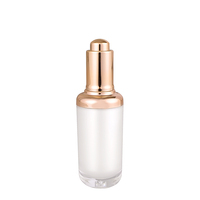 Flacon compte-gouttes Sengmi W541 30ml personnalisé blanc avec tête dorée, en acrylique, pour huile essentielle, lotion, sérum, sérigraphié