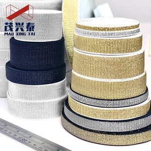 Banda retráctil para falda, brillo dorado o plateado brillante, accesorios de costura, correas elásticas clásicas de color nailon - Product Image 1