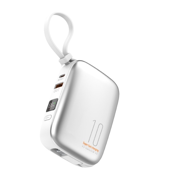 Fast Charging Power Bank 22.5W Power Banks With Built-in Cables Easy Portability Mobile Charging Power Bank