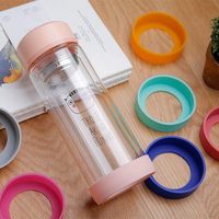 Manchon de protection pour bouteille d'eau en silicone réutilisable et écologique, résistant à la chaleur, support pour bouteille d'eau, tapis isolant antidérapant