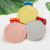 Médailles vierges personnalisables, 3 couleurs, rondes brillantes, pour sublimation, avec votre propre design