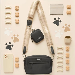 Asil düz renk özel tasarımcı kayış seyahat kılıfı baskı logonuz ile köpek bakımı çanta Crossbody köpek yürüyüş çantası - Product Image 4