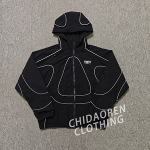 CHIDAOREN 제조업체 맞춤형 아웃도어 3M 반사 남성용 재킷 집업 자수 방수 방풍 남성 윈드브레이커 재킷 - Product Image 2