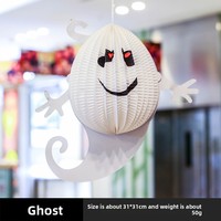 Linterna de Papel con Forma de Calabaza para Decoración Colgante del Festival de los Fantasmas de Halloween, Adorno para el Hogar, Bar, Cafetería, Fiesta