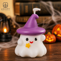 Bougie fantôme d'Halloween, bougie parfumée en cire en forme de chapeau de sorcière, décoration effrayante pour maison hantée, centre de table pour fête, ambiance cosy d'automne