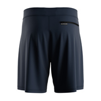 Boardshorts sans marque pour homme, système de fermeture à cordon de serrage à la taille, bleu marine et orange brûlé, poches latérales diagonales à fentes