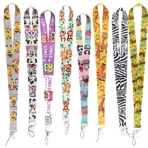 Mode Korea Lucu Kartun Hewan Tekstur Dicetak Poliester Liontin Sabuk Siswa Lanyard