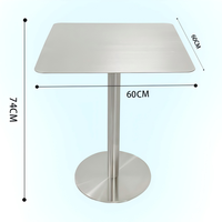 Table basse extensible en acier inoxydable moderne, résistante à l'usure, couleur argent, pour la salle à manger à domicile