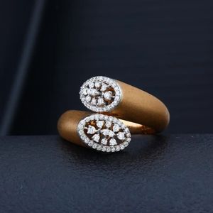 <b>Twin</b> Bloom Open Diamond Ring in Gold Elegant Fine Jewellery Designer Engagement Wedding Ring Sparkling Premium Fashion Accessory - Product Image 3