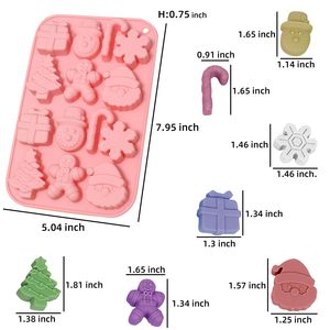 Stampi <span class=keywords><strong>Natalizi</strong></span> in Silicone <span class=keywords><strong>per</strong></span> Sapone, Torte, <span class=keywords><strong>Biscotti</strong></span>, Cioccolato, Albero di Natale, Babbo Natale, Omino di Pan di Zenzero, Bastoncini di Zucchero - Product Image 4