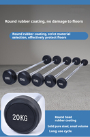 Barre de musculation droite et courbée en PU et chrome, 10-50 kg, pour la maison ou la salle de sport