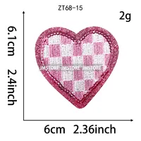 Écussons thermocollants brodés à sequins, petits, à motifs drapeau à carreaux, étoiles, cœurs et nœuds, pour vêtements et chapeaux