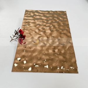 LL03 Plaque en acier inoxydable 201 de qualité supérieure, motif vague d'eau, finition miroir or rose, pour plafond, découpe et pliage - Product Image 3