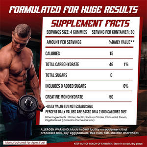 Gomitas de Creatina Aptas para Veganos |   Apoya la Resistencia y la Recuperación Muscular, Ideal para Entusiastas del Fitness y Atletas - Product Image 6
