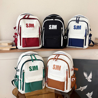 Ransel GPS Custom Unisex Logo Kartun Ransel Sekolah Anti Air Poliester Rangka Eksternal Desain Modis Kapasitas Besar