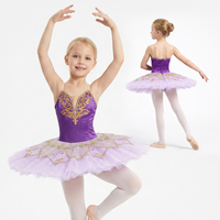 Tutu de ballet classique Lilac Fairy pour enfants, filles, fabriqué à la main en spandex/polyester, costume de ballet professionnel pour ballerine, scène