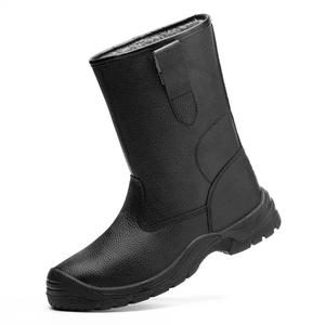 Zapatos DE SEGURIDAD negros personalizados, antigolpes, antiperforación, transpirables, con punta de acero, resistentes, a prueba de agua y aceite, con piel para invierno - Product Image 3